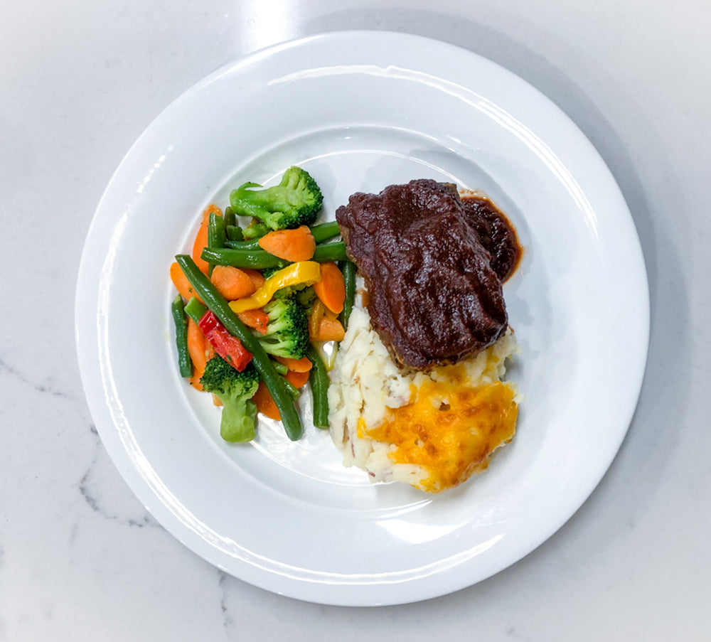 Traditional meatloaf dinner